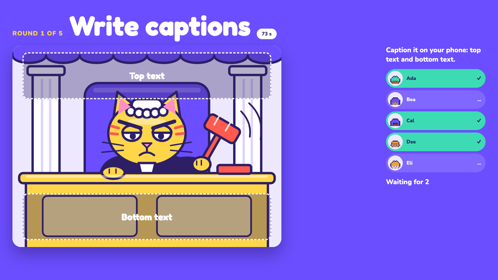 Everyone captions the same picture on their phone.